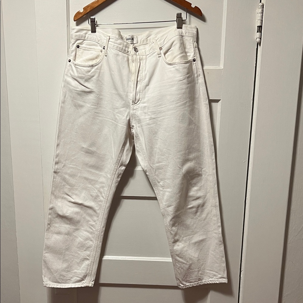 Agolde Women’s Parker Jean in White Relaxed Fit
